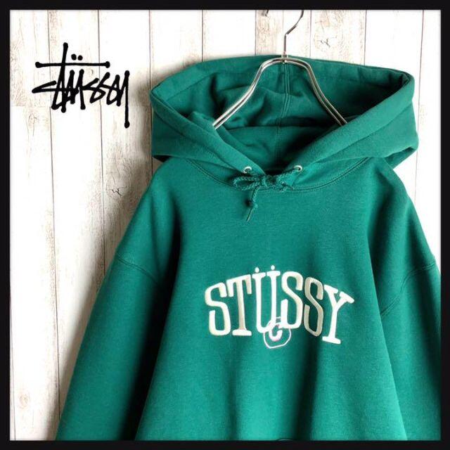 STUSSY   超希少カラーステューシーセンター刺繍 肉厚パーカー