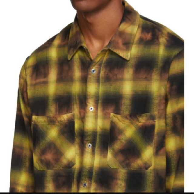 AMIRI　アミリ　tie dye plaid yellow タイダイ　チェック メンズのトップス(シャツ)の商品写真