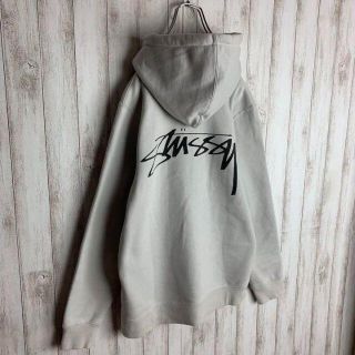 日本未発売 ステューシー Stussy パーカーホワイト ロゴ M 裏起毛