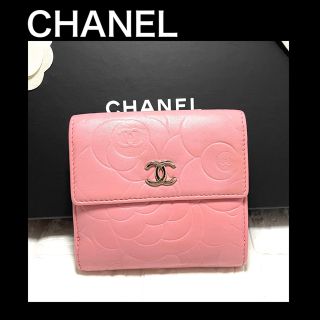 シャネル(CHANEL)のmaamin様専用 シャネル 折財布 ダブルホック カメリア コンパクト ピンク(財布)