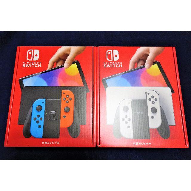 Nintendo Switch - ２台 任天堂 スイッチ 有機ELモデル ホワイト ＆ ネオン 本体 新品未開封