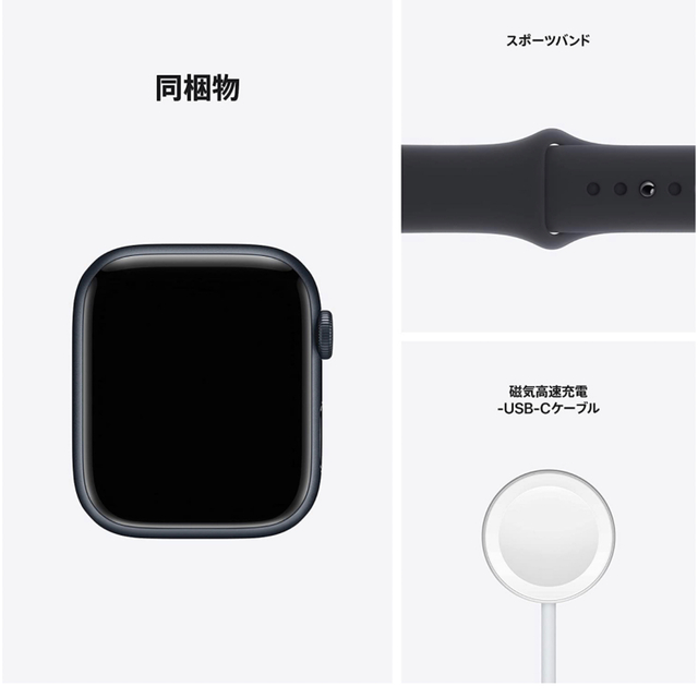 Apple Watch Series 7 45mmミッドナイトアルミニウムケース