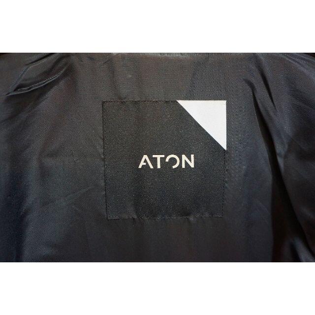 定価13万 美品 ATON ウール ロデン コート ステンカラー 401L▲ レディースのジャケット/アウター(チェスターコート)の商品写真