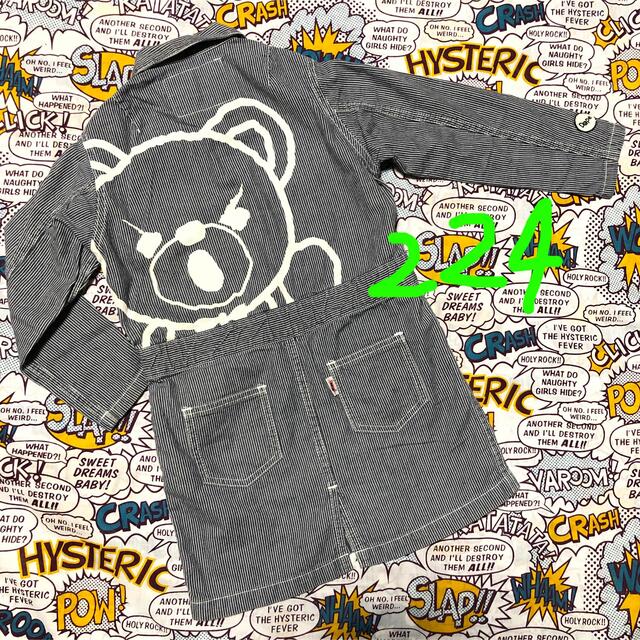 HYSTERIC MINI(ヒステリックミニ)の224. ベア ヒッコリーワンピ   キッズ/ベビー/マタニティのキッズ服女の子用(90cm~)(ワンピース)の商品写真