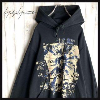 ヨウジヤマモト(Yohji Yamamoto)の【希少デザイン】ヨウジヤマモト☆センターロゴ パーカー 入手困難 即完売 レア(パーカー)