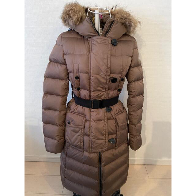 MONCLER - 美品中古モンクレール ダウンコート ベルト付き チャコール