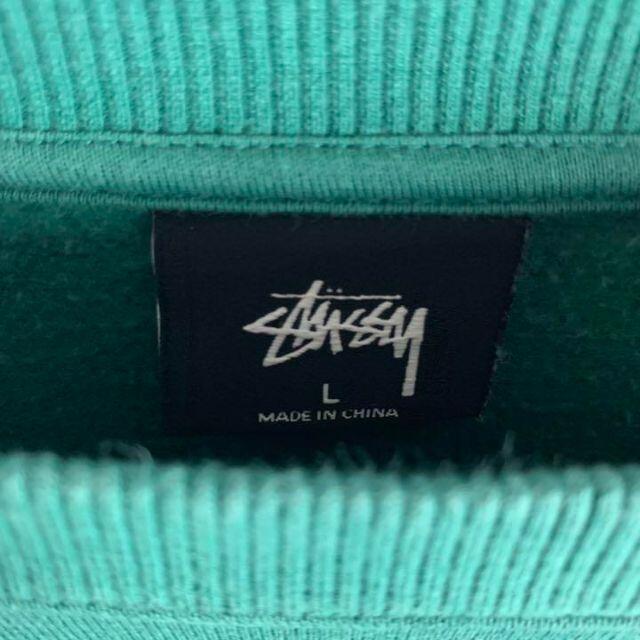 STUSSY　スウェットトレーナー　L　霜降りグレー　刺繍ロゴ　ワンポイント