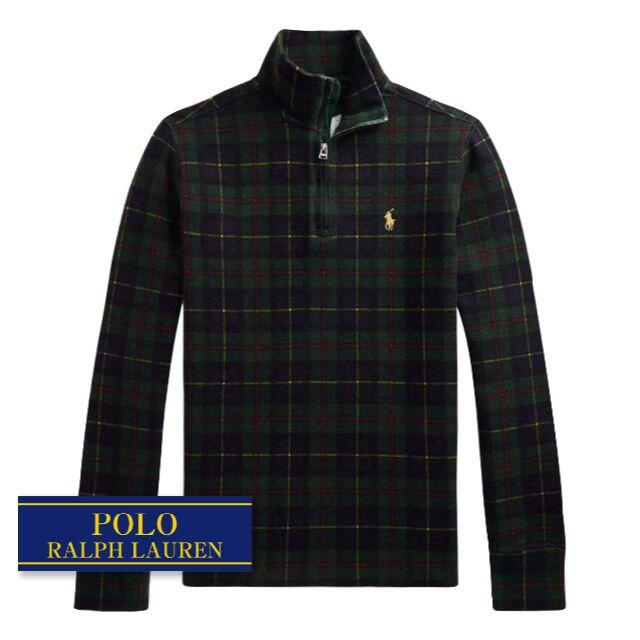 Ralph Lauren(ラルフローレン)の☆新品☆140 ラルフローレン ジップセーター  タータングリーン 2441 キッズ/ベビー/マタニティのキッズ服男の子用(90cm~)(ニット)の商品写真