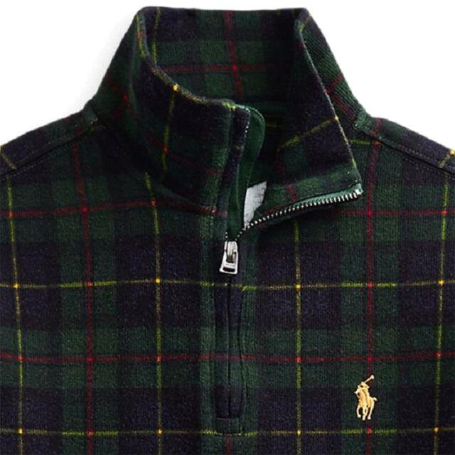 Ralph Lauren(ラルフローレン)の☆新品☆140 ラルフローレン ジップセーター  タータングリーン 2441 キッズ/ベビー/マタニティのキッズ服男の子用(90cm~)(ニット)の商品写真