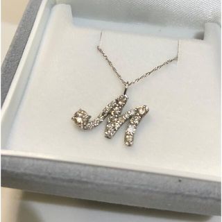 Pt900/D 0.50ct プラチナ ダイヤ ネックレス イニシャル M(ネックレス)