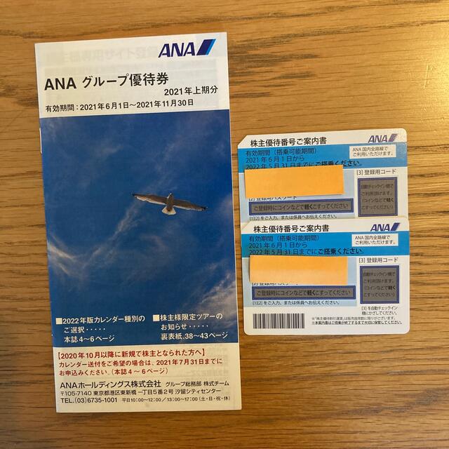 ANA(全日本空輸)(エーエヌエー(ゼンニッポンクウユ))のANA 株主優待券 全日空 2枚 チケットの優待券/割引券(その他)の商品写真