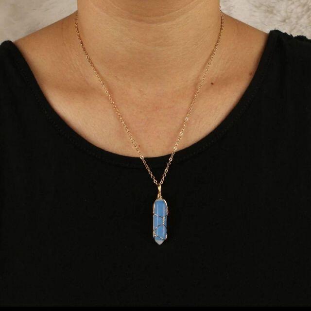 トップブランドのファッション K's select】幸運石♡オパール風♡一粒ゴールドネックレス アクセサリー