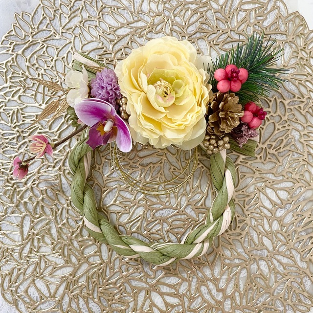 ご準備まだの方!!迎春♡オシャレモダンしめ飾り(アーテフィシャル ... ご準備まだの方!!迎春♡オシャレモダンしめ飾り(アーティフィシャルフラワー)