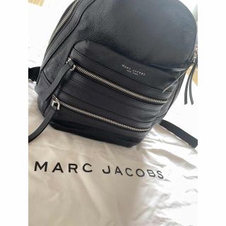 マークジェイコブス(MARC JACOBS)のMARC JACOBS ダブルポケットレザーバックパック 本革 リュック 黒(リュック/バックパック)