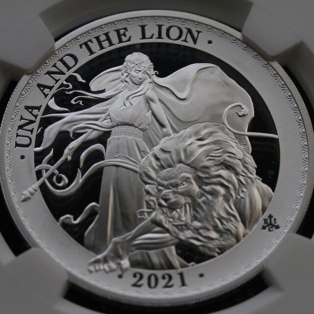 イギリス領セントヘレナ年号2021 ウナとライオン　イギリス領　セントヘレナ　NGC 銀貨　モダン　コイン
