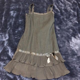 セシルマクビー(CECIL McBEE)の★セシル★ラメ入りツイードシフォンプリーツワンピース (ミニワンピース)