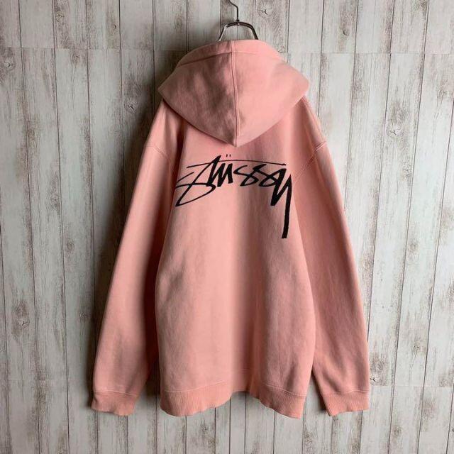 【新品タグ付】STUSSY 　超希少カラー　バックプリント　フルジップ パーカー