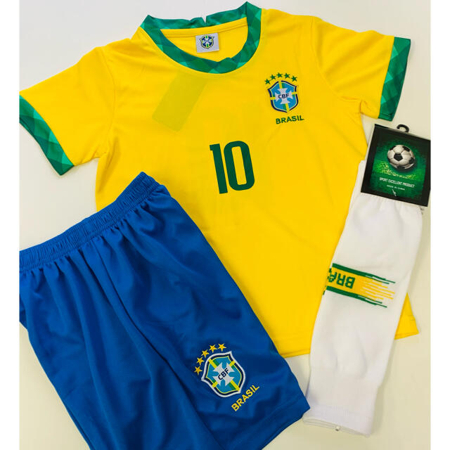 120cm　ネイマール　キッズ　サッカーユニフォーム　ブラジル代表　3点セット
