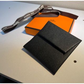 エルメス(Hermes)のエルメス Hermes バスティア 黒 エプソン 美品(コインケース/小銭入れ)