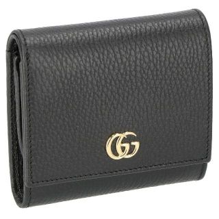 グッチ(Gucci)の未使用  正規品 二つ折り財布 グッチ レディース ブラック レザー(財布)