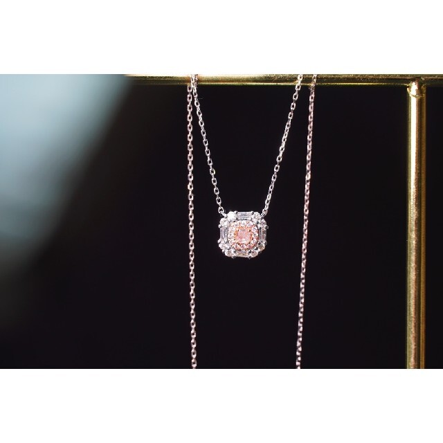 【はこぽす対応商品】 天然ピンクダイヤモンドネックレス0.3ct　k18 ネックレス