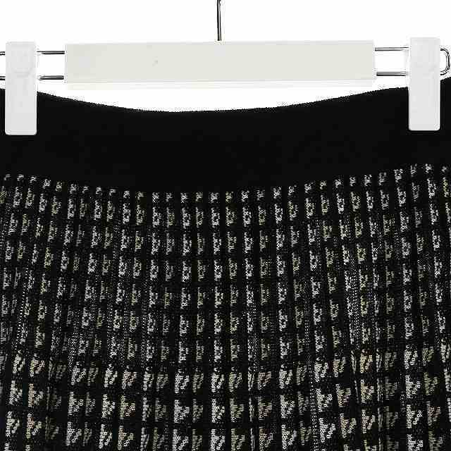 ketty(ケティ)のケティ フレアスカート ロング ニット 千鳥柄 ウール 2 M 黒 ベージュ 白 レディースのスカート(ロングスカート)の商品写真