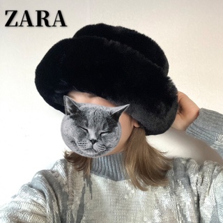 ザラ(ZARA)のZARA ザラ ファーハット ロシアンハット 黒 ブラック(ハット)