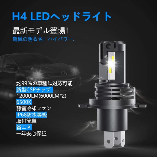 【♥️カットライン有り♥️】LED ヘッドライト 2個 高輝度6500K 車  自動車/バイクの自動車(車外アクセサリ)の商品写真