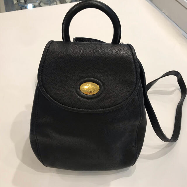 LONGCHAMP(ロンシャン)のRR135 ロンシャン　リュックバッグ　ブラック　レザー レディースのバッグ(リュック/バックパック)の商品写真