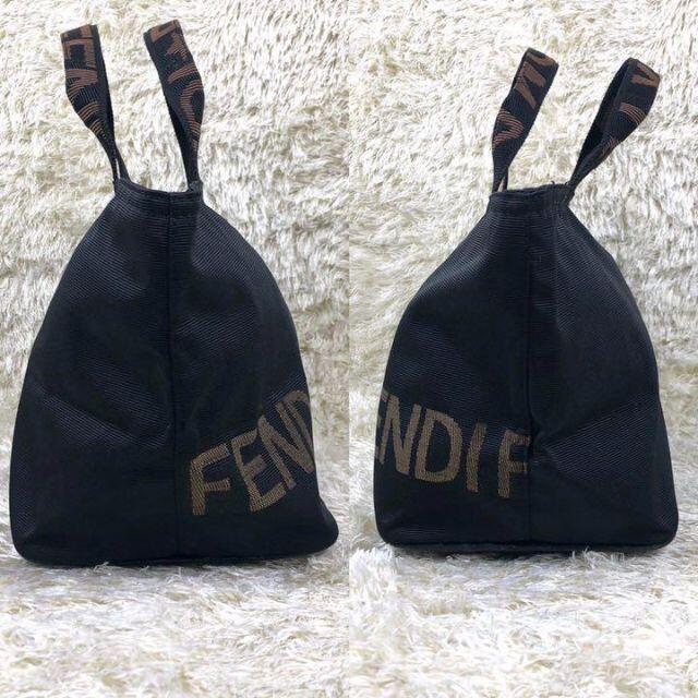 FENDI(フェンディ)の美品✨フェンディ ナイロン ハンドバッグ ブラック ロゴ レディースのバッグ(ハンドバッグ)の商品写真