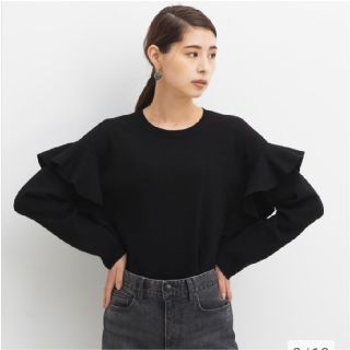 プラステ(PLST)の新品！未使用！タグ付！♥️PLST♥️フリルスリーブセーター。M。(ニット/セーター)