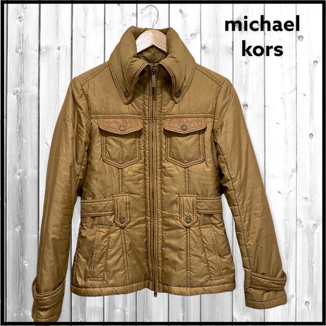 Michael Kors(マイケルコース)のMICHANEL KORS 中綿　パデッド　ブルゾン　羊革　ダウン　ジャケット レディースのジャケット/アウター(ブルゾン)の商品写真