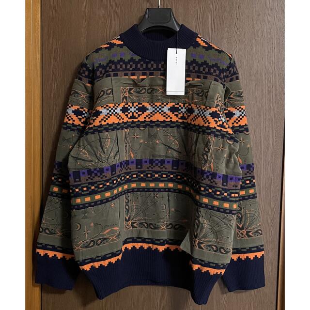 2新品 sacai Dr.Woo メンズ ニット セーター サカイ カーキ