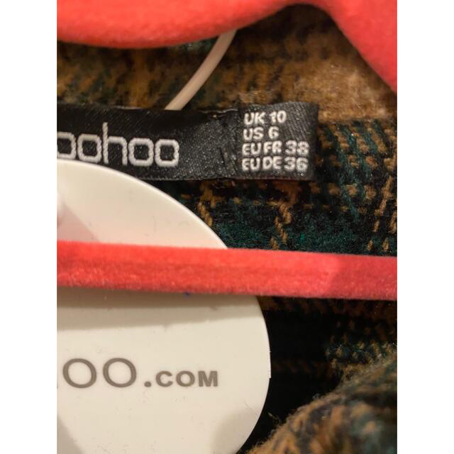 boohoo(ブーフー)の【新品タグ付】UK個人輸入boohoo グリーンチェックシャケット シャツ レディースのトップス(シャツ/ブラウス(長袖/七分))の商品写真