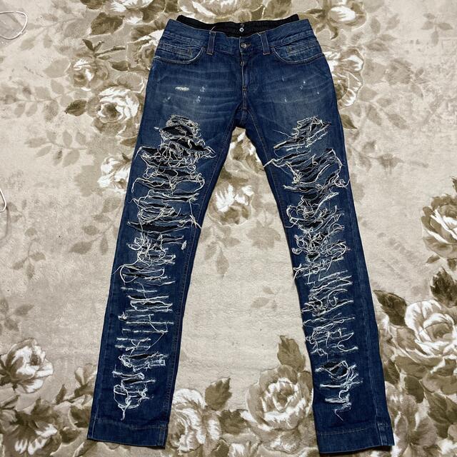 DOLCE&GABBANA ドルガバ　ダメージ加工　デニム　パンツ　DENIM