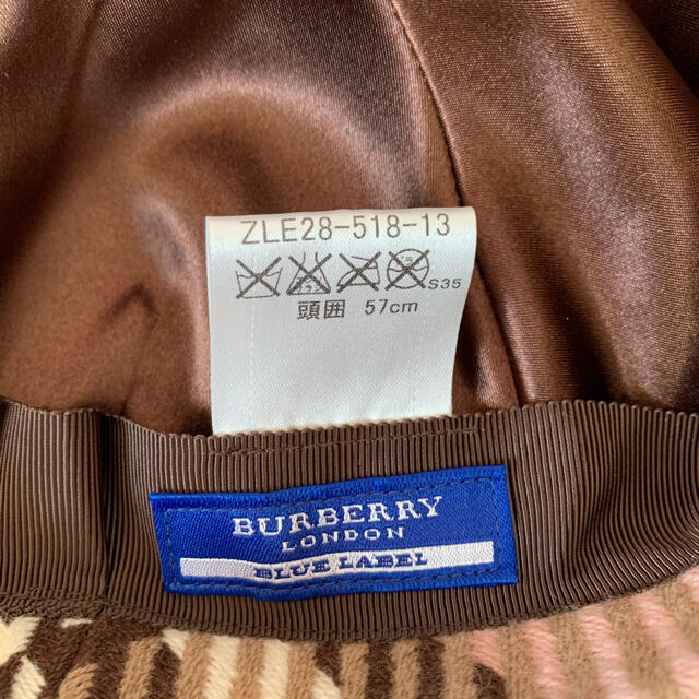 BURBERRY BLUE LABEL(バーバリーブルーレーベル)の最終値下❤️新品同様★バーバリーブルーレーベル★ベレー帽　チェック柄　ファー付き レディースのファッション小物(その他)の商品写真