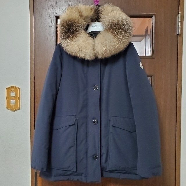 稀少 MONCLER COURVITE フォックスファーダウンコート ネイビー1-