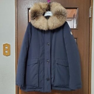 モンクレール(MONCLER)の稀少　MONCLER　COURVITE　フォックスファーダウンコート　ネイビー1(ダウンコート)