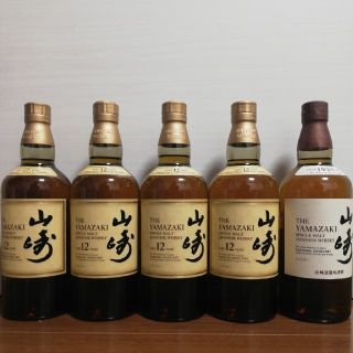 サントリー(サントリー)のサントリー　山崎12年 ４本　ノンビンテージ １本　700ml　計５本　未開栓品(その他)