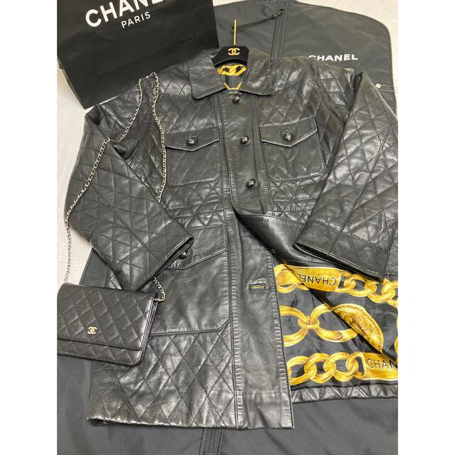 CHANELシャネルマトラッセレザーコートヴィンテージ