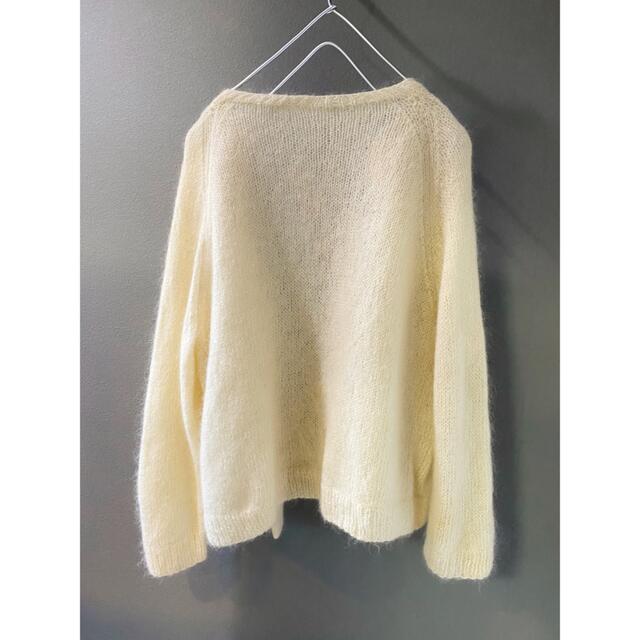 ビンテージ 70s ハンドメイド モヘア ニット セーター カーディガン