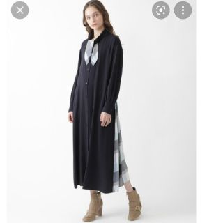 バーバリーブルーレーベル(BURBERRY BLUE LABEL)のバーバリーブルーレーベル クレストブリッジ ワンピース 2way ネイビー(ロングワンピース/マキシワンピース)