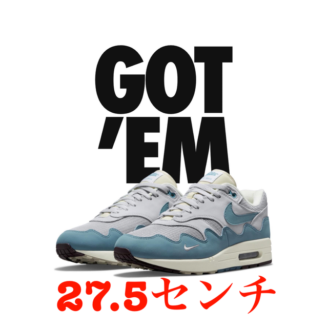 メンズPatta × Nike Air Max 1 Noise Aqua 27.5cm