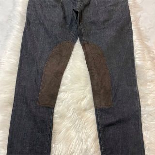 本物 コレクション ドルチェ&ガッバーナ レザー切替 デニムパンツ