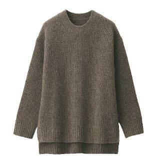 ムジルシリョウヒン(MUJI (無印良品))の◆新品◆ 無印良品 ヤクキャメル入りチュニック／Ｍ－Ｌ／ダークモカブラウン(チュニック)