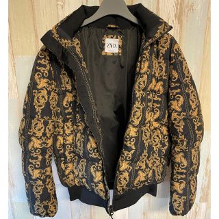 【極美品】ZARA バロック調 パフジャケット ヨーロピア ダウン 総柄