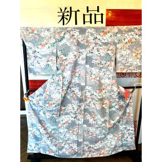 新品　辻が花模様　正絹　小紋着物(着物)