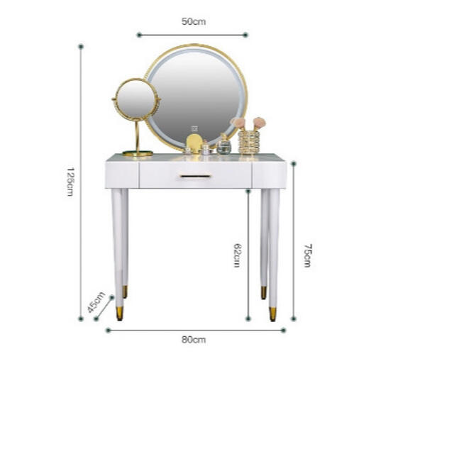 北欧風 ins話題 オシャレドレッサーミラーつき コスメデスク アンティーク風 インテリア/住まい/日用品の収納家具(ドレッサー/鏡台)の商品写真