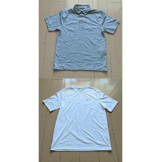 アンダーアーマー(UNDER ARMOUR)のUNDER ARMOUR Tシャツポロシャツセット　白とグレー　サイズSM(Tシャツ/カットソー(半袖/袖なし))