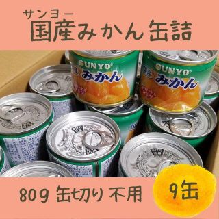 サンヨー(SANYO)のサンヨー　国産　みかん缶詰　8号缶　80g　9缶セット(フルーツ)